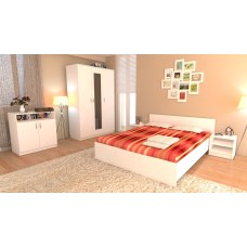 Dormitor Soft Alb cu pat 120x200 cm